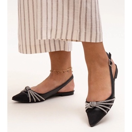 Sapatilhas com bico fino e strass Sellar preto
