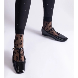 D/CEO Sapatilhas pretas envernizadas com cinto de Marselha preto