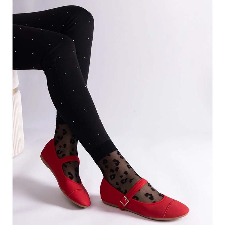 D/CEO Sapatilhas vermelhas com acabamento fosco, fechadas com fivela Longhola vermelho