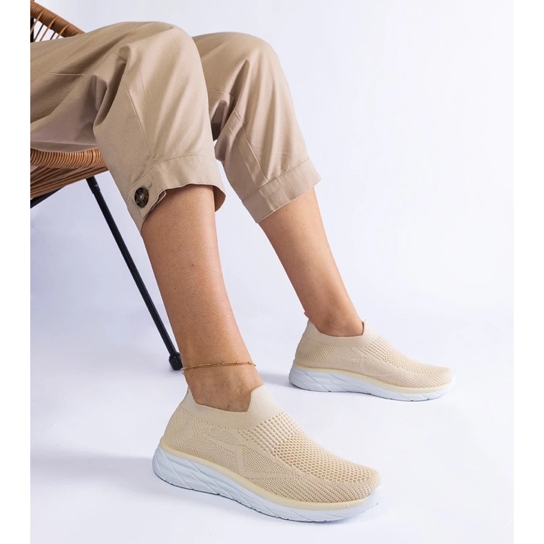 D/CEO Tênis de esportes aquilina deslizantes bege