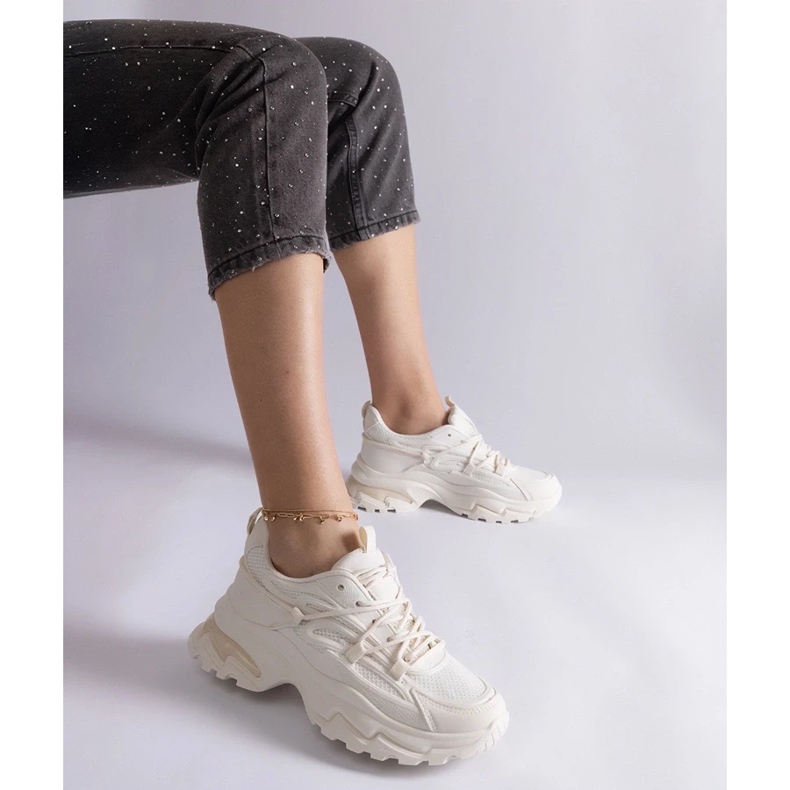 D/CEO Tênis esportivo bege com sola enorme Roxana