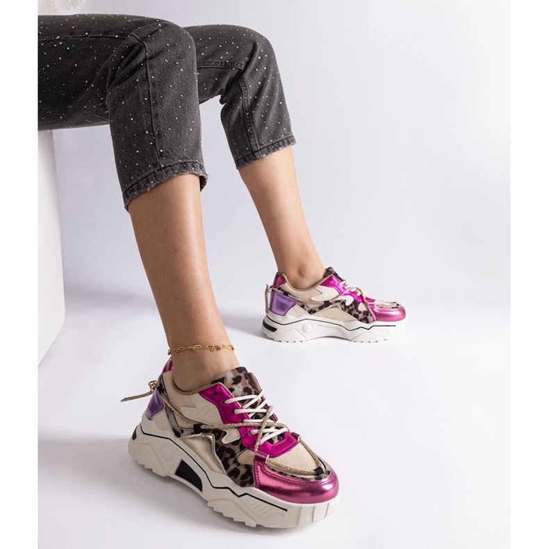 D/CEO Tênis rosa decorado com cordão Valdez de zircão