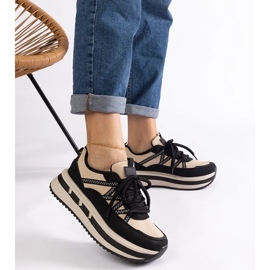 D/CEO Tênis feminino preto e bege Renetta