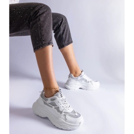 D/CEO Tênis branco com inserções de glitter Rigel