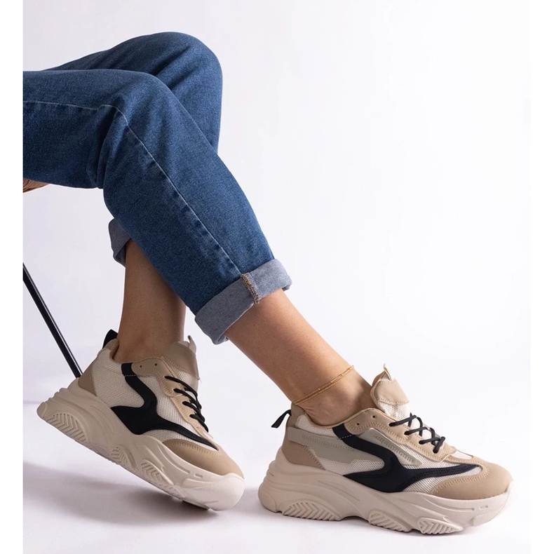 D/CEO Tênis Milenka feminino bege e preto