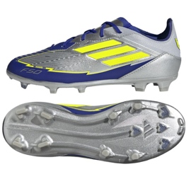 Adidas F50 Elite Messi FG IH0921 Sapatos azuis de prata