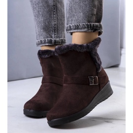 D/CEO Botas isolantes castanhas no salto em cunha Capo castanho