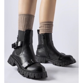 D/CEO Botins pretos com sola Fontarine maciça