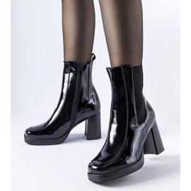 D/CEO Botins pretos envernizados da Boni