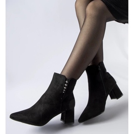 D/CEO Botins pretos em camurça ecológica com salto Pikeville preto