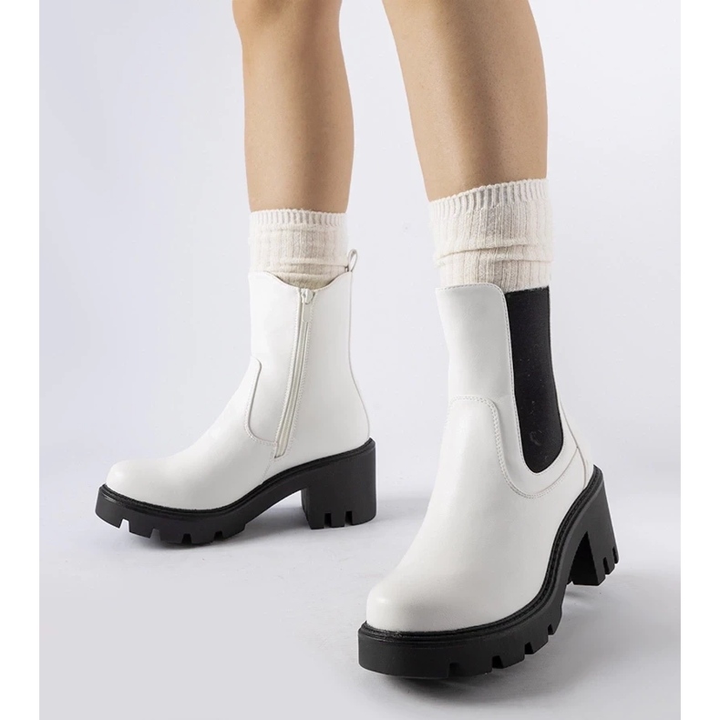 D/CEO Botas isoladas brancas com bloco Hattiesburg branco