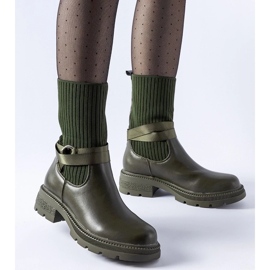 D/CEO Botins com meia isolada verde escuro da Picker