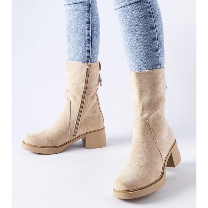 D/CEO Botins de camurça ecológica bege, Agordino