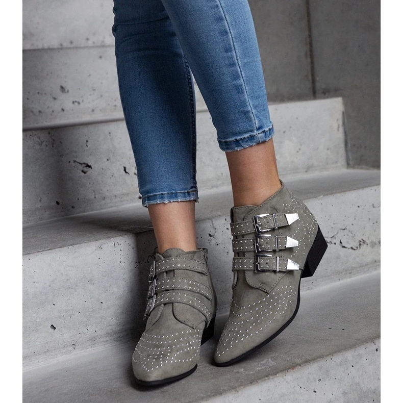 D/CEO Botins decorativos verdes de salto baixo Forever