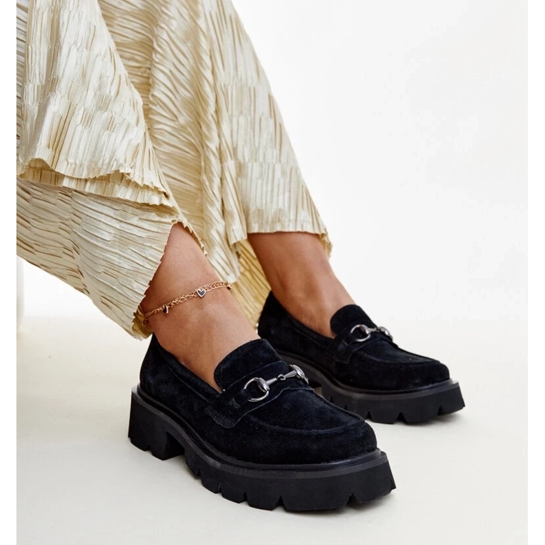 D/CEO Mocassins de couro preto Vinceza