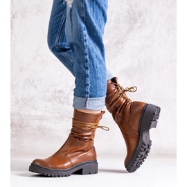 D/CEO Botins marrons em couro ecológico Sahera castanho