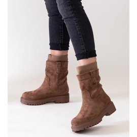 D/CEO Botins castanhos com meia Ralia marrom