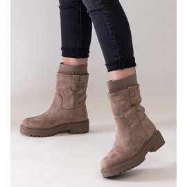 D/CEO Botins bege com meia Ralia D/CEO Botins bege com meia Ralia