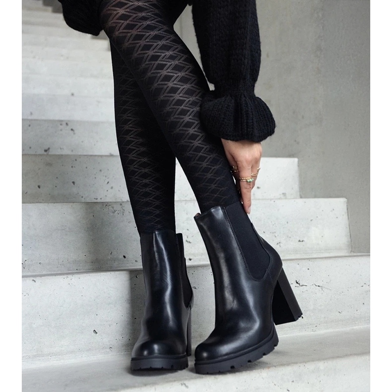 D/CEO Botins pretos em couro ecológico Motena