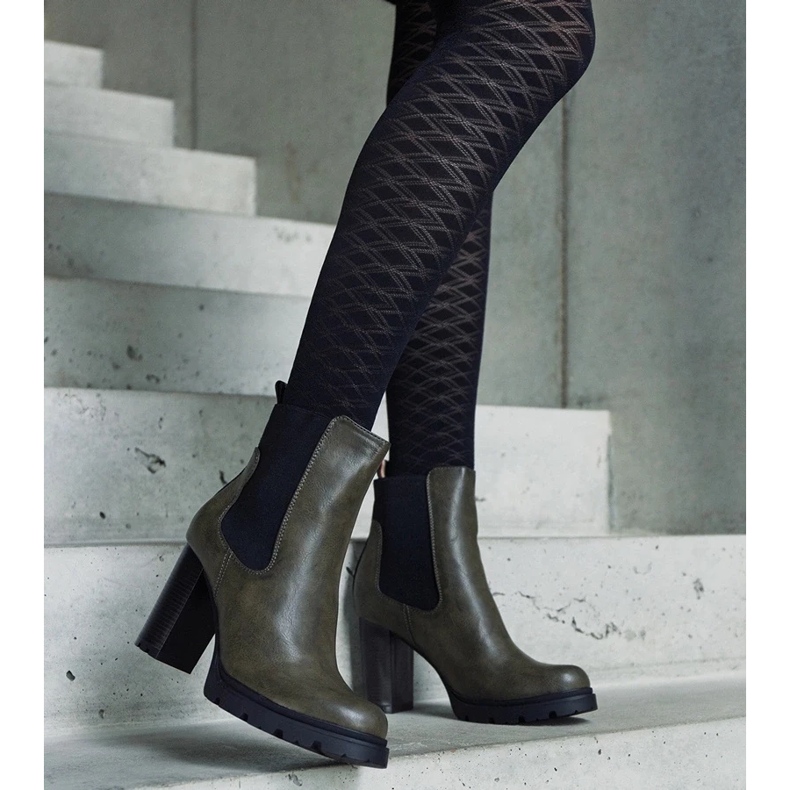 D/CEO Botins verdes em couro ecológico Motena