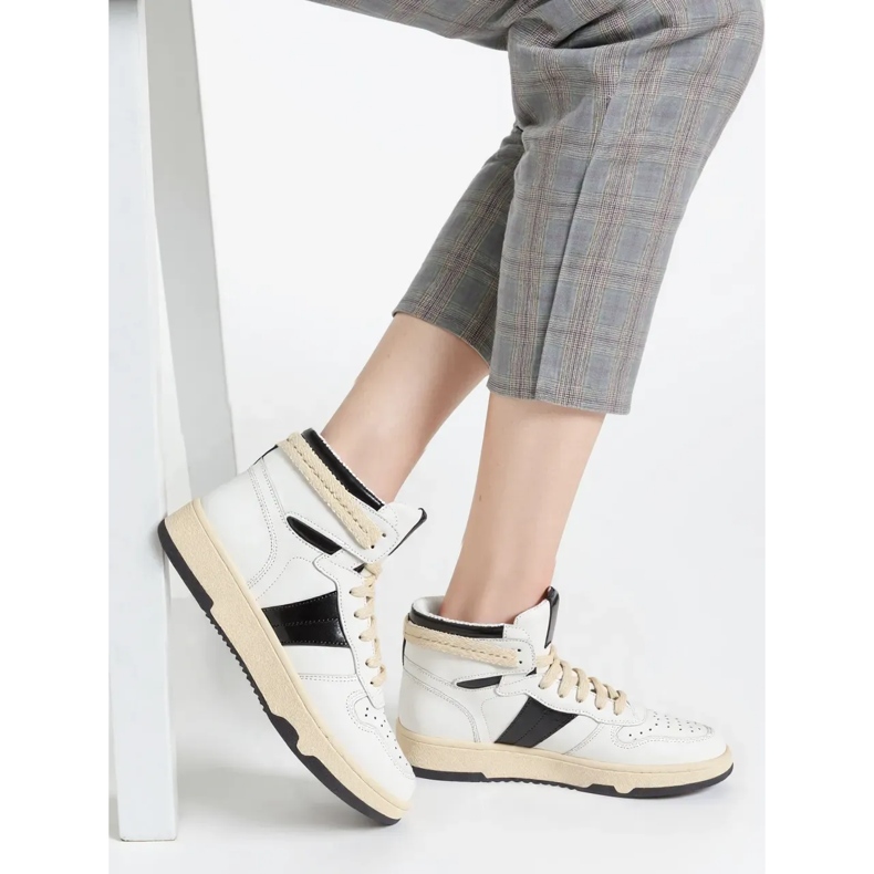 Tênis femininos wysokie rubio branco/preto