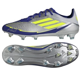 Adidas F50 Pro Messi FG JR8023 Sapatos de futebol de prata Adidas F50 Pro Messi FG JR8023 Sapatos de futebol de prata
