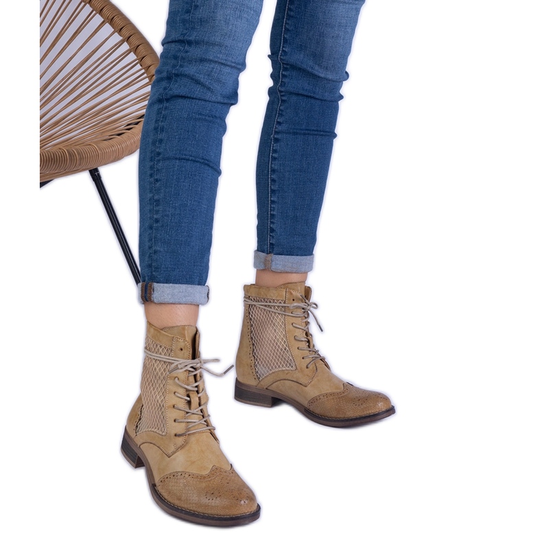 Botas planas amarelas amarelo