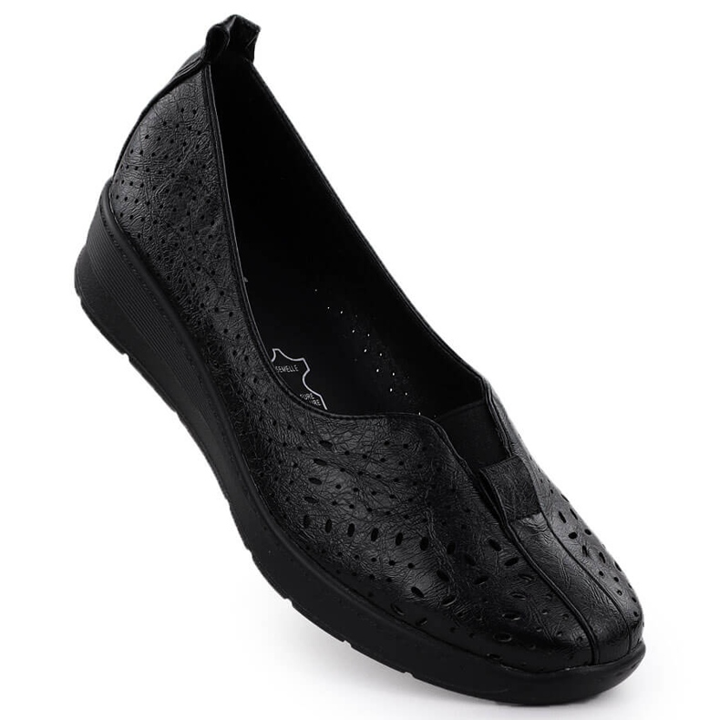 Sapatos femininos escorregou o aberto Black Jezzi RMR1840-13 preto