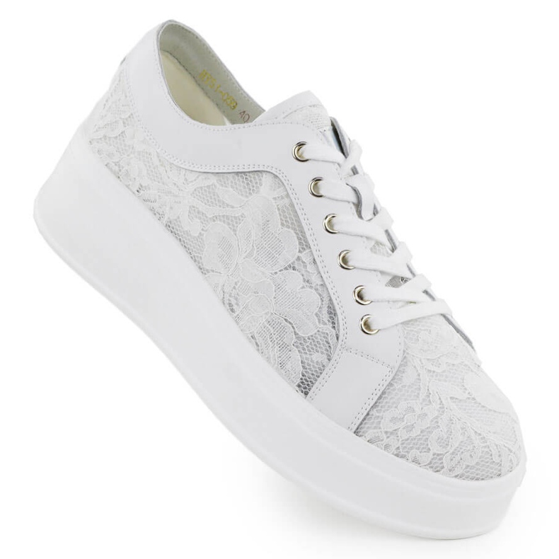 S.Barski Sapatos na plataforma Białe S. Barski Lace Hy51-059 branco