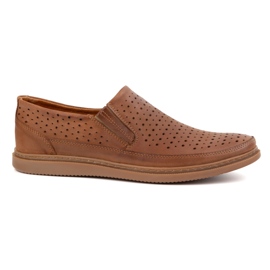 Polbut OpenWork Leather Shoes 2107L Camel marrom