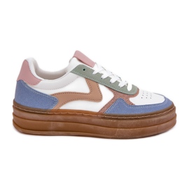 Sneakes femininos com brilho na plataforma azul