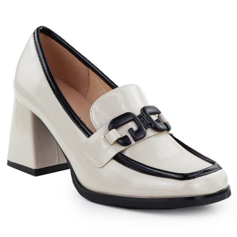 Sapatos pintados Potocki SZ12553 com um ornamento bege