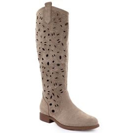 BOTAS OPENWORK CUSO S.BARSKI HY51-176 BROWN marrom