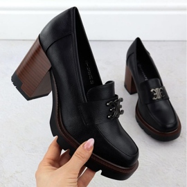 Sapatos de mocassim no post Potocki em SZ12403 WOL287 preto