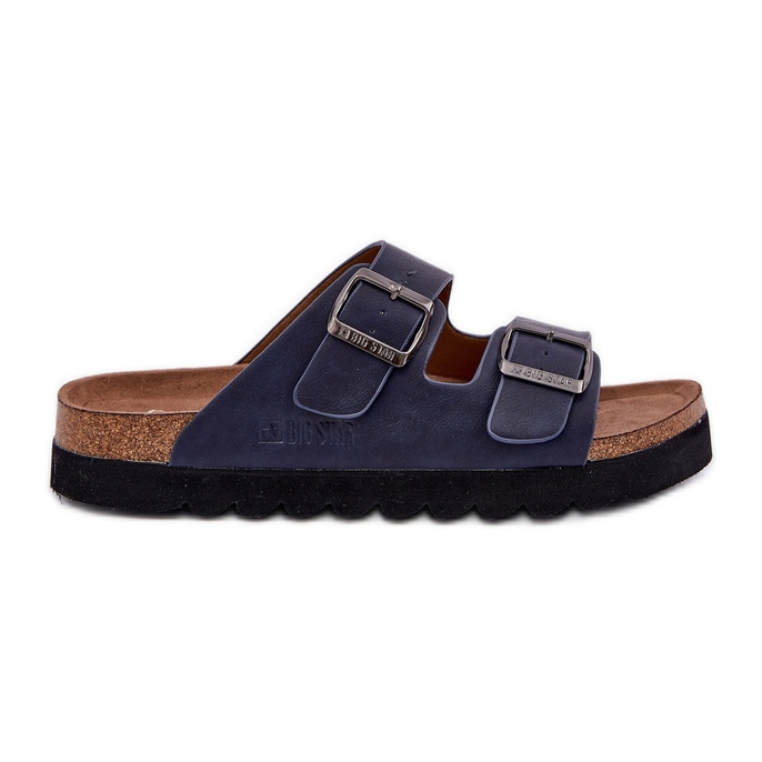 Flipers masculinos leves com fivelas de couro Eco Big Star NN174530 Azul marinho