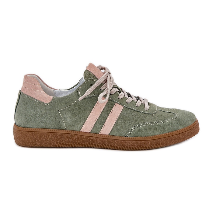 Zazoo N1068 Suede tênis verde feminino Low Women
