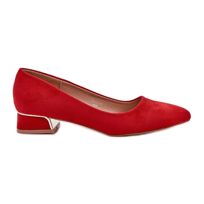 Bombas com saltos baixos e dedos pontuais vermelho