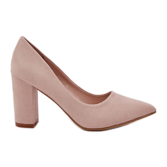 Bombas femininas no pilar Eco -Suede bege