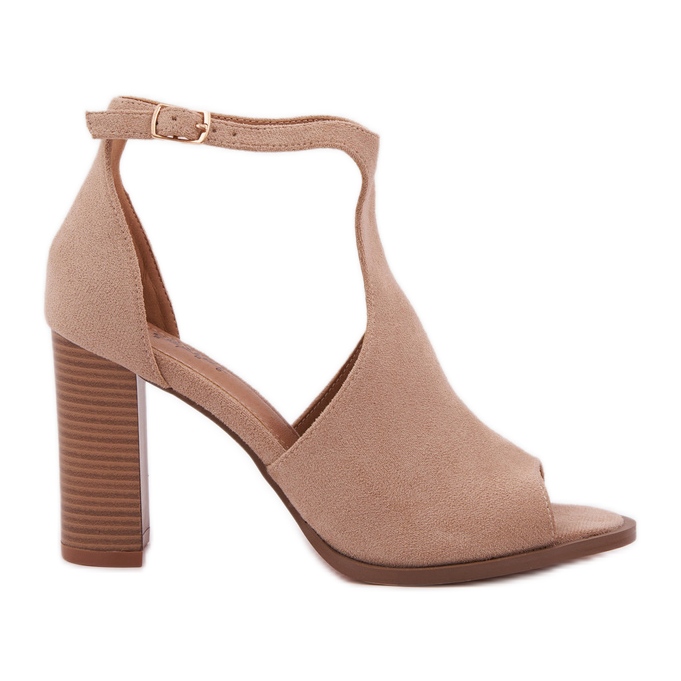 Sandálias no Eco Suede Post Bege