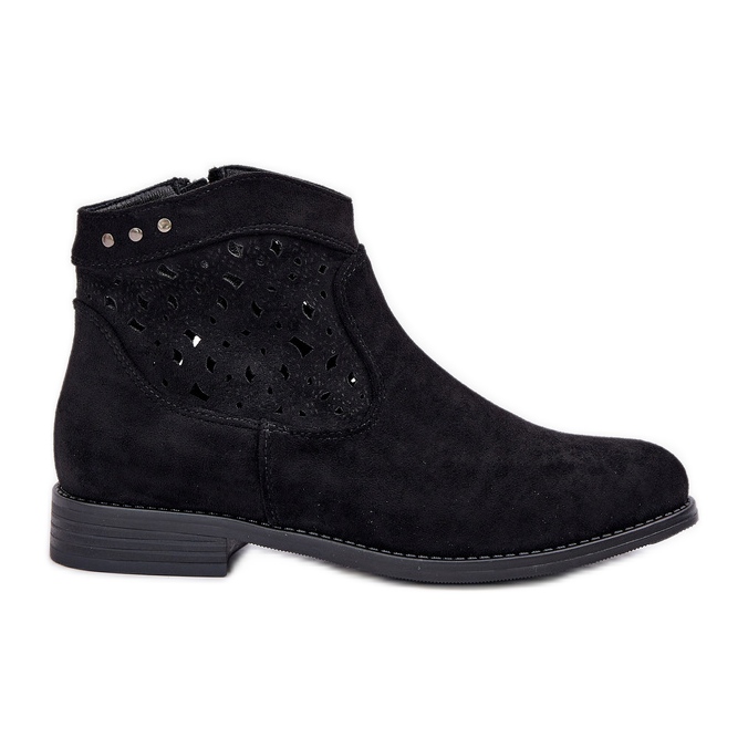 Botas de abertura de salto plano S.Barski Hy51-113 Black preto