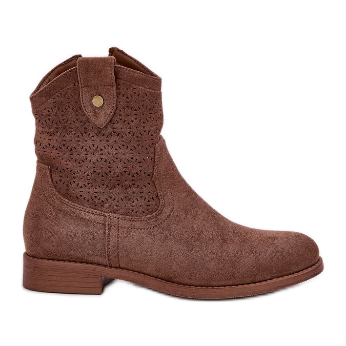 S.Barski Botas abertas de salto plano S. Barski Hy51-063 Brown castanho