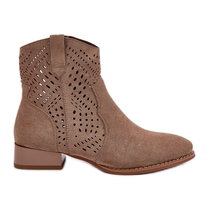 Jezzi OpenWork Women's Low Heels Beige bege