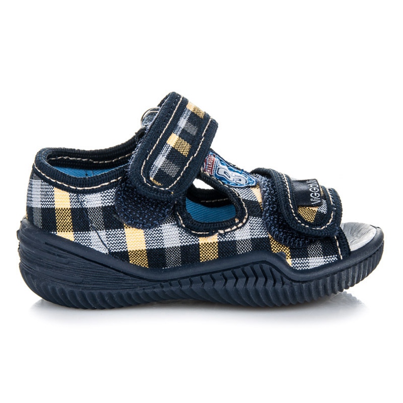 Viggami Sapatos xadrez masculinos azul