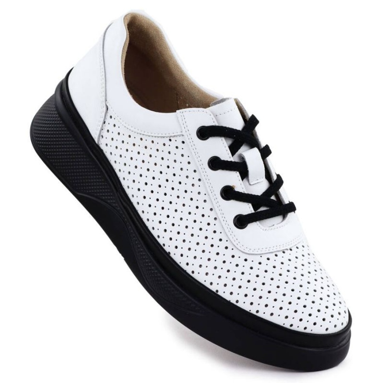 Sapatos OpenWork na plataforma branca Vinceza 79506 branco