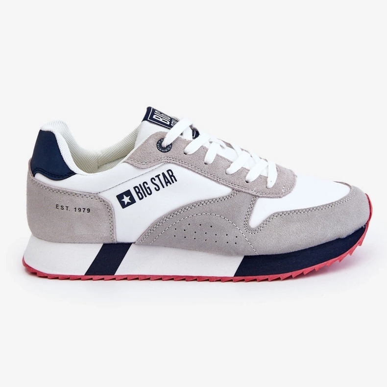 Sapatos esportivos masculinos Memória Espuma Big Star LL174160 Branco com cinza
