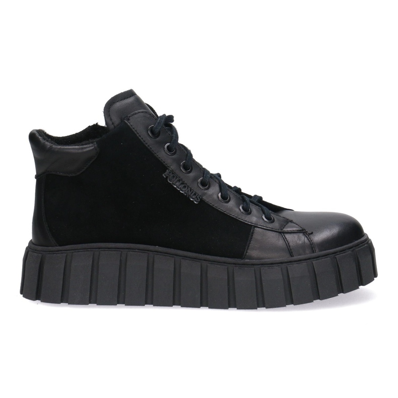 Sapatos de couro feminino Pollonus Black Face 5-1575-004 preto