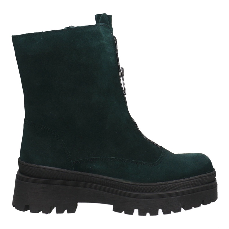 Botas de couro feminino Pollonus garrafa verde 5-1601-003