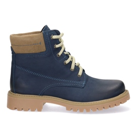 Polbut Sapatos de couro feminino azul-marinho feminino 5-0739-028