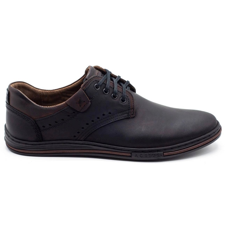 Polbut Sapatos de couro masculino casual 402 preto