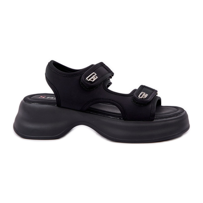 Sandálias leves materiais na plataforma preta preto